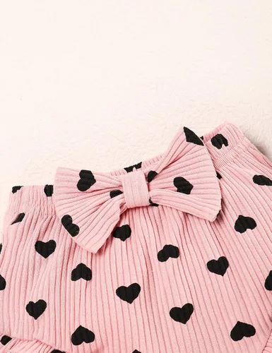 Miniatura 5 de bilison Conjunto de 3 piezas de ropa de bebé para niñas y niñas recién nacidas con letras divertidas y pantalón floral con diadema para niñas recién
