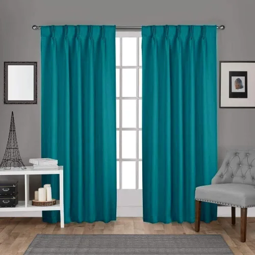 Miniatura 23 de Par de paneles de cortinas plisadas de doble pellizco para ventana (con 2 paneles combinados, 42 pulgadas de ancho x 45 pulgadas de largo)