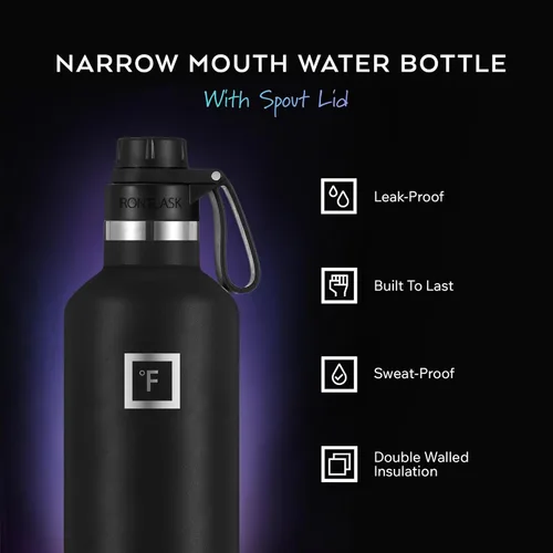 Miniatura 2 de IRON °FLASK Frasco de hidratación para acampar y senderismo con boquilla, botella de agua deportiva de acero inoxidable aislada sin BPA, 32 onzas