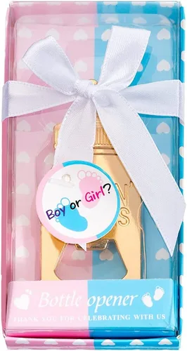 Miniatura 5 de Paquete de 24 abridores de biberones para regalos de baby shower, regalos de fiesta de revelación de género para niños o niñas, abrebotellas