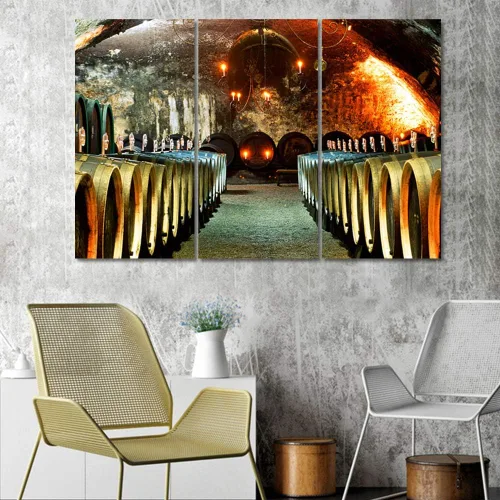 Miniatura 21 de Obra de arte para paredes del hogar, 3 paneles de letras de vino tinto, pinturas de corcho, impresiones HD, arte de pared de corcho de vino sobre