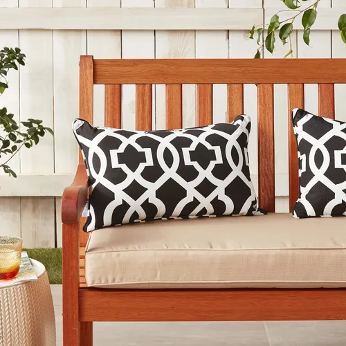Miniatura 7 de Pillow Perfect Trellis - Almohadas para interiores y exteriores, 2 unidades, lumbares, 11.5 x 18.5 pulgadas, color negro