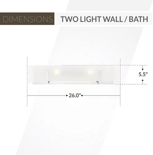 Miniatura 3 de Generation Lighting 4430802-05 - Lámpara de pared para baño de 2 luces (cromada) 4430802-05 Lámpara de baño para decoración del hogar La lámpara