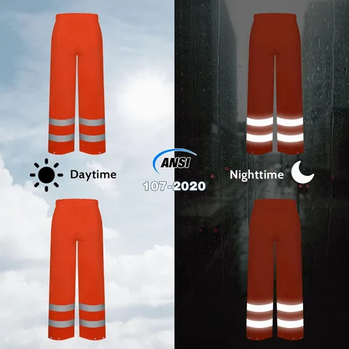 Miniatura 23 de TCCFCCT Chaqueta de lluvia de alta visibilidad para hombre, impermeable, abrigo de lluvia de alta visibilidad para hombres y mujeres con capucha