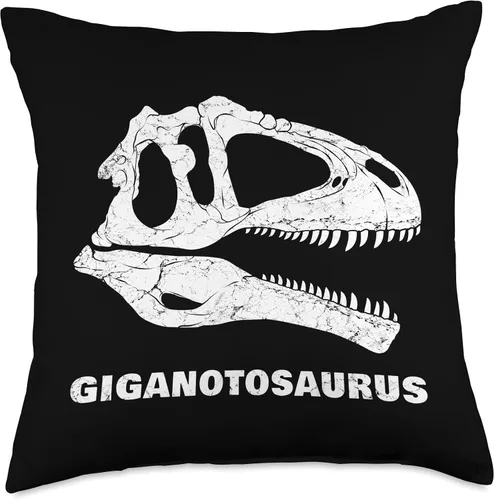Miniatura 4 de Giganotosaurus Fossil Bones Paleontology Giganotosaurus - Almohada de dinosaurio cazador de fósiles de cráneo, 16 x 16 pulgadas, multicolor