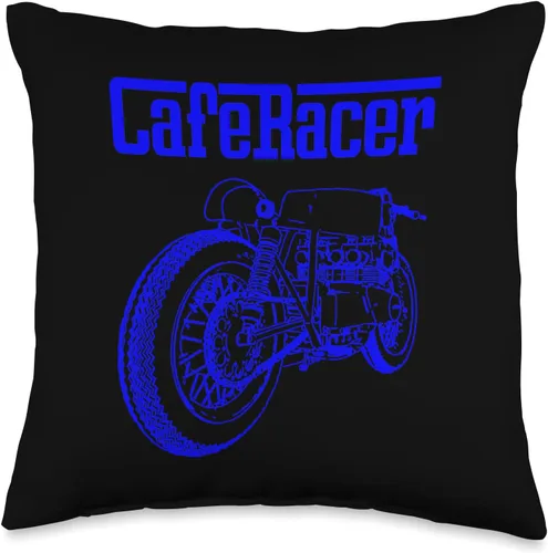 American Cafe Racer Motorcycle Apparel and Merch Cafe Racer Biker Men Women Adult Teens Boys Girls Kids Youth Throw Pillow, 16x16, Multicolor