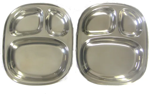 Miniatura 8 de Bandeja para niños - Juego de 2 bandejas divididas de acero inoxidable