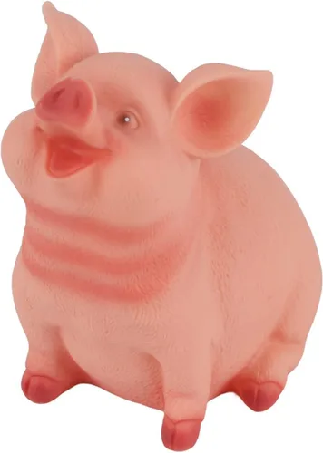 Bonita alcancía con forma de cerdo, alcancía rosa, alcancía de animales, pequeña alcancía para niñas y niños, banco de ahorros de resina (M)