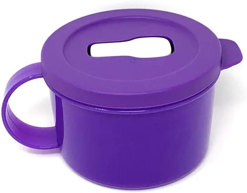 Tupperware CRYSTALWAVE - Tazón de taza para microondas, 16 onzas, color morado