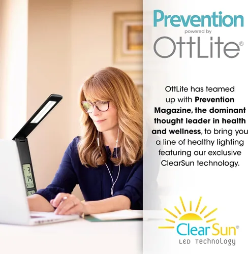 Miniatura 6 de Prevention by OttLite - Lámpara LED ajustable con pantalla digital, diseñada para reducir la fatiga ocular, cuello ajustable, 3 modos