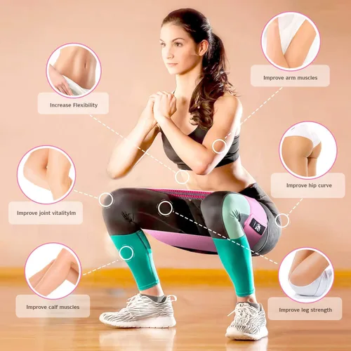 Miniatura 6 de CFX Resistance Bands Set, Exercise Bands with Non-Slip Design for HIPS & Glutes, 3 Levels Workout Bands for Women and Men, Booty Bands for Home rojo