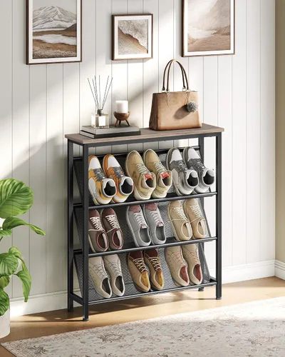 Miniatura 2 de CHOEZON Zapatero, Estante de Almacenamiento de Zapatos Inclinado de 4 Niveles, Zapatero Estrecho para Entrada, Organizador de Zapatos con Patas