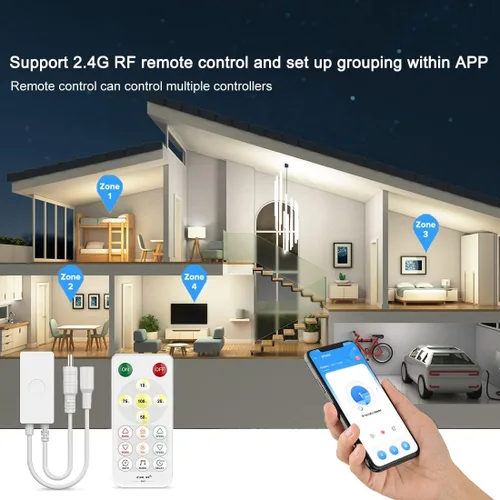 Miniatura 4 de COB - Tira de luz LED de 12 V, 4000 K, tiras de mazorca blanca natural con control remoto/aplicación, controlador Bluetooth, 16.4 pies, CRI 90+