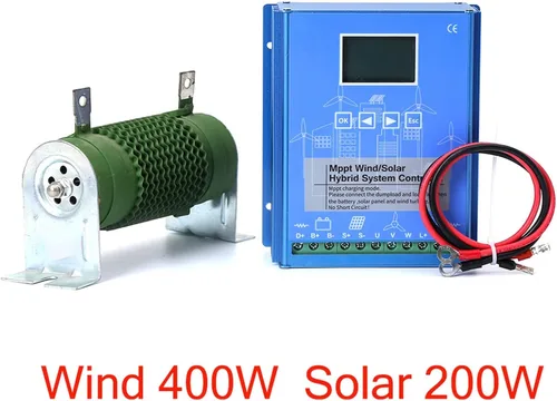 Miniatura 2 de Controlador híbrido solar de viento MPPT de 12 V/24 V, controlador de carga de energía LCD de 200 W-600 W con carga de volcado, generador de turbina