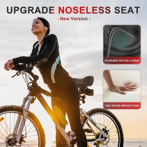 Miniatura 8 de BLUEWIND Nuevo asiento de bicicleta de gran tamaño sin nariz, asiento de bicicleta ancho, diseño de respaldo novedoso para bicicleta eléctrica