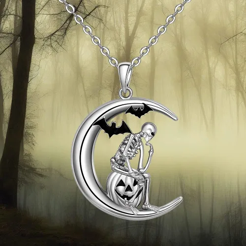 Miniatura 6 de Flamingo Necklace Halloween Skeleton Cat Necklace Turtle Axolotl Hummingbird Necklaces for Women 925 Sterling Silver Cute Animal Jewelry Christmas