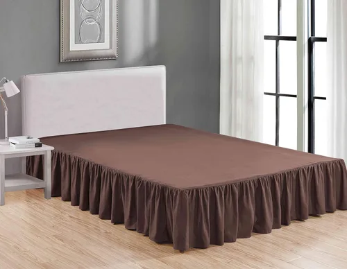 Miniatura 5 de Rodapié de tela de lujo de calidad de hotel para dormitorio, resistente al polvo, a las arrugas y a la decoloración, falda de cama de 14 pulgadas