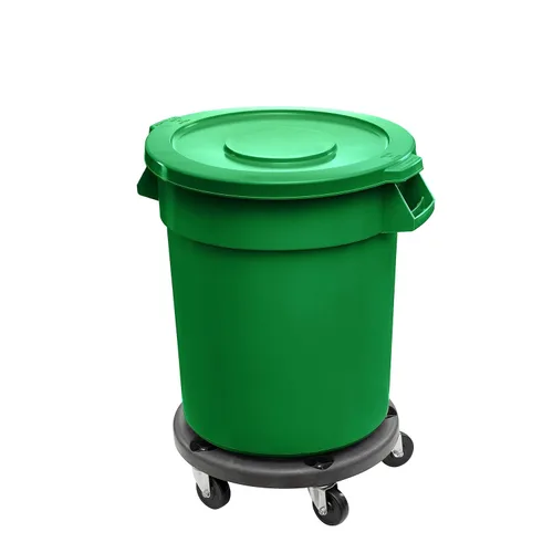 Cubo de basura para interiores, 32 galones, redondo, comercial, con tapa y plataforma, cubo de basura de cocina, papelera duradera, cubo de basura,