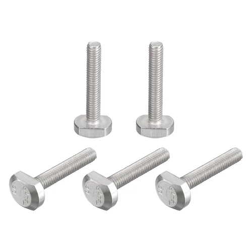 Miniatura 9 de uxcell Pernos de ranura en T, 5 unidades M5x25mm Pernos deslizantes de caída en T de acero inoxidable 304 con forma de T para pista en T