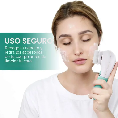 Miniatura 6 de Cepillo de limpieza facial eléctrico exfoliante facial con 3 cabezales limpiadores y 2 velocidades ajustables para limpieza profunda, eliminación