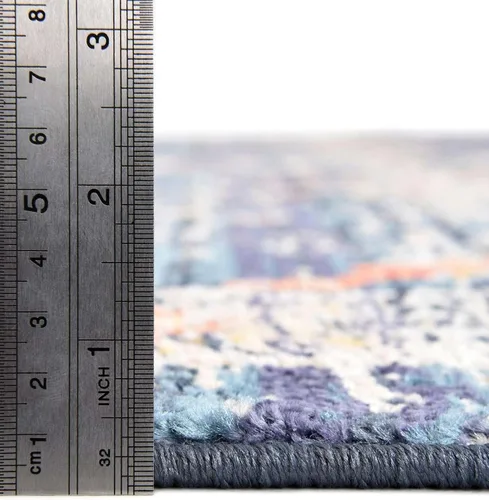 Miniatura 5 de Unique Loom Lola Collection - Alfombra vivacious (7 pies 10 pulgadas, redonda, azul marino/azul claro)