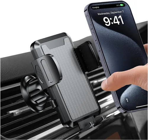 Miniatura 8 de Soporte de Teléfono para Coche con Montaje, Rotación de 360° Soporte de Teléfono Ajustable para Vehículo con Clip de Gancho de Metal, Soporte