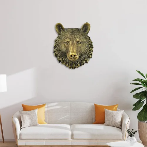 Miniatura 6 de MagiDeal Taxidermia grande de cabeza de animales falsos montada en la pared, decoración rústica de granja, decoración de pared, oso