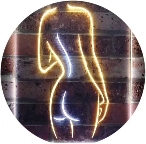 Miniatura 15 de ADVPRO Señal de neón LED de doble color con texto en inglés "Lady Back", diseño de cueva sexy para niñas, color azul y rojo, 12 x 16 pulgadas, azul