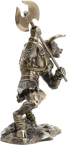 Miniatura 5 de Veronese Design Minotauro de 13 3/4 pulgadas de alto, escultura de resina de bronce fundido en frío, escultura de leyenda griega romana