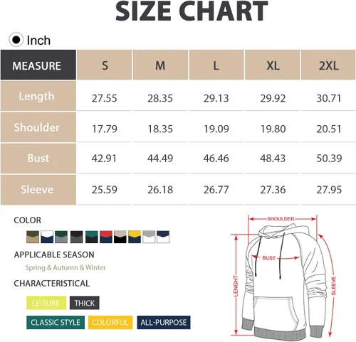 Miniatura 7 de Niceif Sudadera con capucha de forro polar de peso medio para hombre, casual, bloque de color, con bolsillos