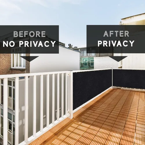 Miniatura 7 de ASTEROUTDOOR - Pantalla de privacidad para balcón y valla de 6 x 50 pies, 90% de clasificación de sombra, tela de polietileno negro de 6.00 oz/m²