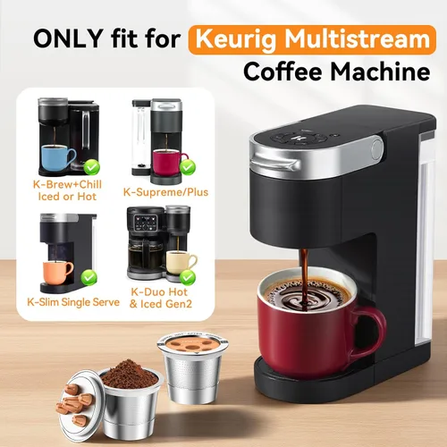 Miniatura 4 de CAPMESSO Tazas K reutilizables para Keurig: filtro de café de acero inoxidable My K Cup actualizado 2025 cápsulas de café recargables para K