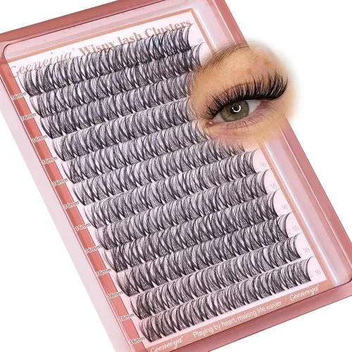 Miniatura 13 de Extensiones de pestañas en racimo con banda transparente, pestañas cortas y onduladas C, extensiones de pestañas naturales en racimo, pestañas
