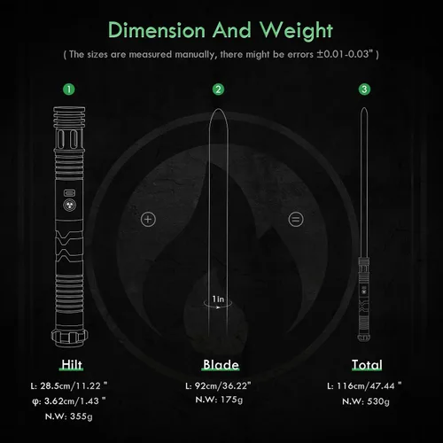 Miniatura 6 de CUSTOM SABER Sable de luz RGBX de balanceo suave, control de movimiento para encender/apagar la hoja, sable de luz con 16 fuentes de sonido