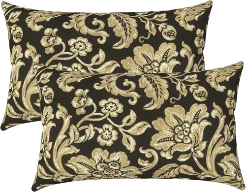 Miniatura 122 de LVTXIII Juego de 2 almohadas lumbares para patio, 12 x 20 pulgadas, resistentes a la decoloración, para exteriores con interiores, cojines lumbares