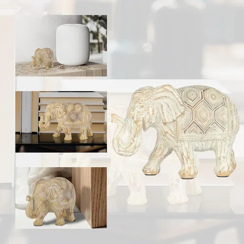 Miniatura 3 de Estatua de elefante de estilo bohemio, escultura de arte moderno, adorno de decoración del hogar de Feng Shui para dormitorio, oficina, sala