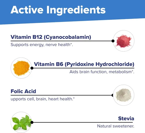 Miniatura 8 de Superior Source No Shot Vitamina B12 Cianocobalamina 1000 mcg, B6, ácido fólico, vitamina D 1000 UI, tabletas microlingües de disolución rápida, 100