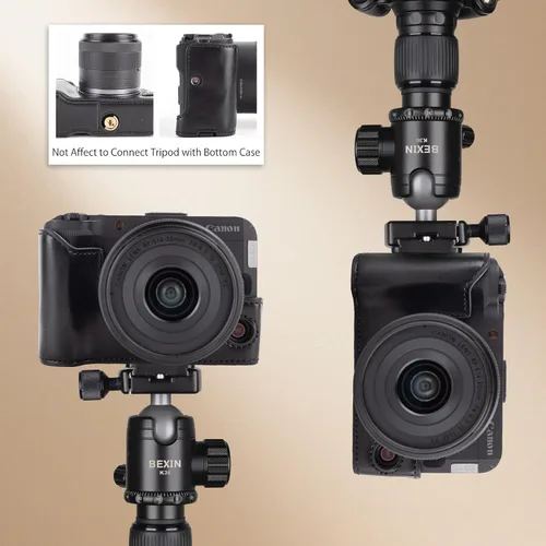Miniatura 4 de MUZIRI KINOKOO Funda para cámara Canon EOS R50 V, cubierta protectora de cuero PU para cámara digital EOS R50 V/R50V con lente RF-S14-1.181 in