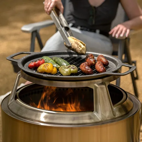 Miniatura 4 de Solo Stove Bonfire Hub, Hub de acero inoxidable para elevación de 8", adición a la hoguera Bonfire, Peso: 3 libras, Diámetro superior: 14.5