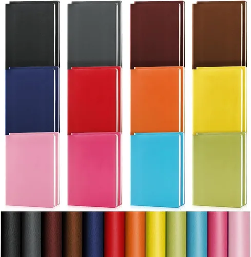 PerKoop 24 Piezas Cuadernos de Cuero Sintético PU A5, Cubierta de Cuero Sintético PU Suave, Cuaderno de Escritura Rayado, Cuaderno con Líneas para