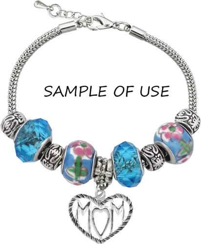 Miniatura 7 de RUBYCA Pulsera de encanto europea de color plateado cadena de serpiente cierre de langosta fabricación de joyas 6.3 pulgadas 5pcs