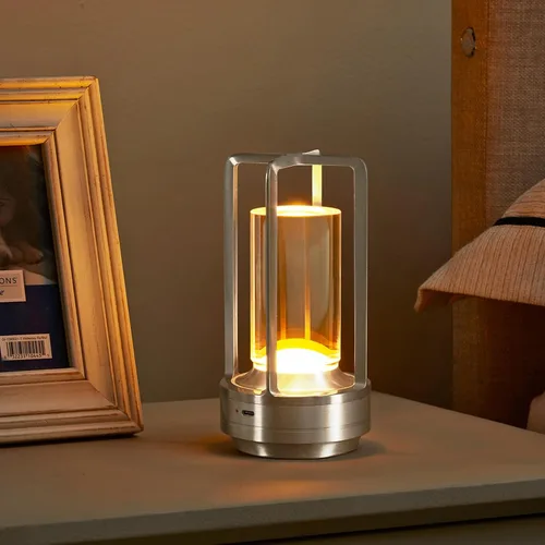Miniatura 8 de Lámpara de Mesa Pequeña, Lámpara LED Recargable Inalámbrica Operada por Batería, Lámpara de Noche Ajustable de 3 Temperaturas de Color para Sala