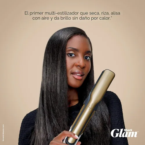 Miniatura 2 de Shark Glam Cerámico y potente sistema de secado y peinado con aire, con plancha Silki y alisador de brillo Shark Glossi, para secar, rizar, alisar