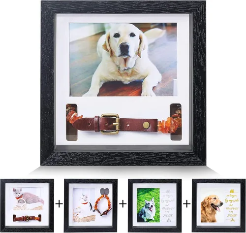KCRasan Marco de Fotos Conmemorativo para Mascotas - Marco Conmemorativo de Sentimiento para Perros por Pérdida de Perro Regalos - Marco de Collar