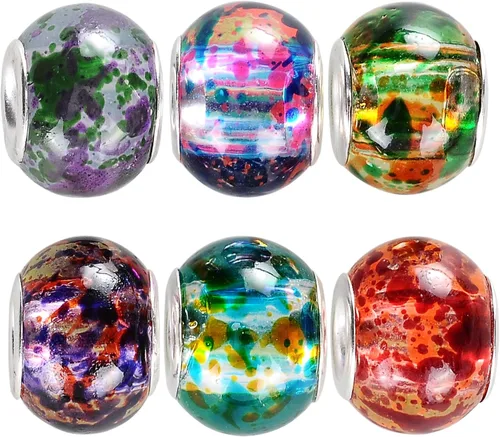 Miniatura 7 de RUBYCA 30 cuentas de cristal de Murano abstracto a granel para pulseras europeas para hacer joyas de bricolaje