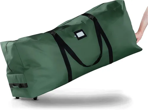 ZOBER Bolsa de almacenamiento para árbol de Navidad con ruedas de tela Oxford 600D, se adapta a árboles artificiales de 7.5 pies, bolsa impermeable