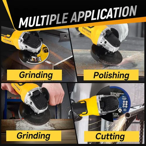 Miniatura 5 de Amoladora angular inalámbrica de 4-1/2 pulgadas compatible con batería DeWalt de 20 V, motor sin escobillas de 10000 RPM con 4 velocidades