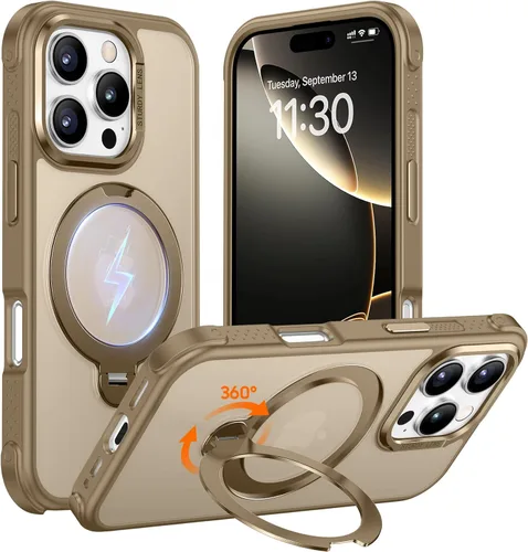 Miniatura 10 de Magnética para iPhone 12 e iPhone 12 Pro Funda, [con Soporte de Anillo Magnético Invisible Giratorio 360°][A Prueba de Golpes][Compatible
