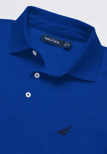 Miniatura 3 de Nautica Polo de piqué de algodón elástico sólido de manga corta para hombre