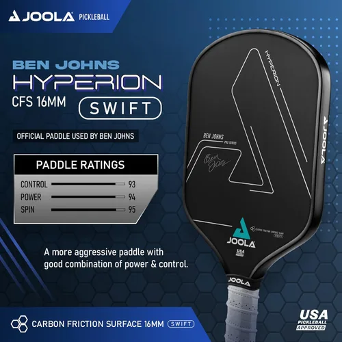 Miniatura 2 de JOOLA Professional Pickleball Paddles – Raw Carbon Fiber Surface – Built for Spin, Speed & Control – Hyperion, Solaire, Perseus & Scorpeus – Swift &